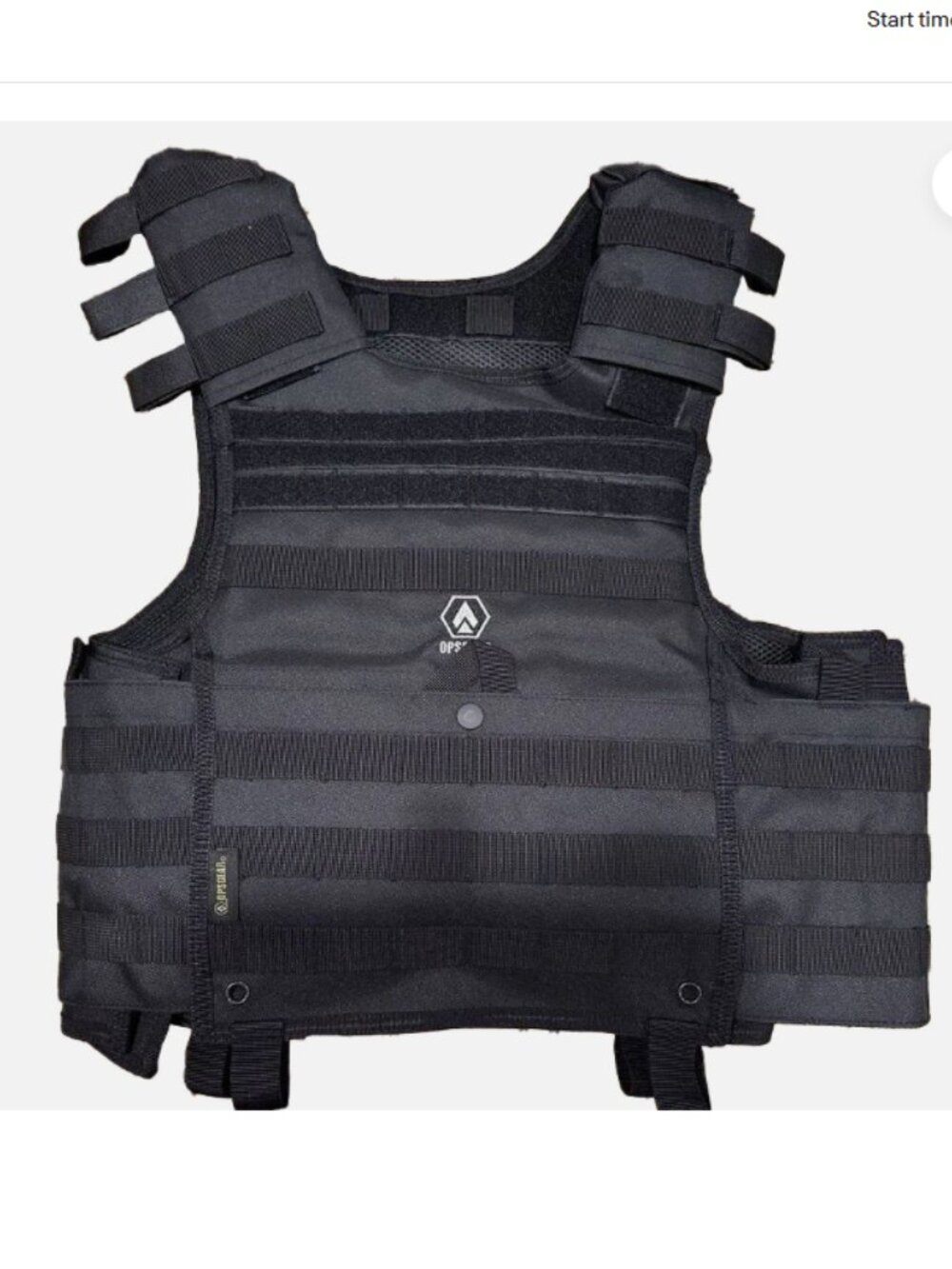 External Tactical Plate Carrier Vest One Size Adult Adjustable Gear - Black
